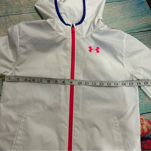 Girl's Youth Size Medium White Hooded Under Armour Jacket - Picture 7 of 8